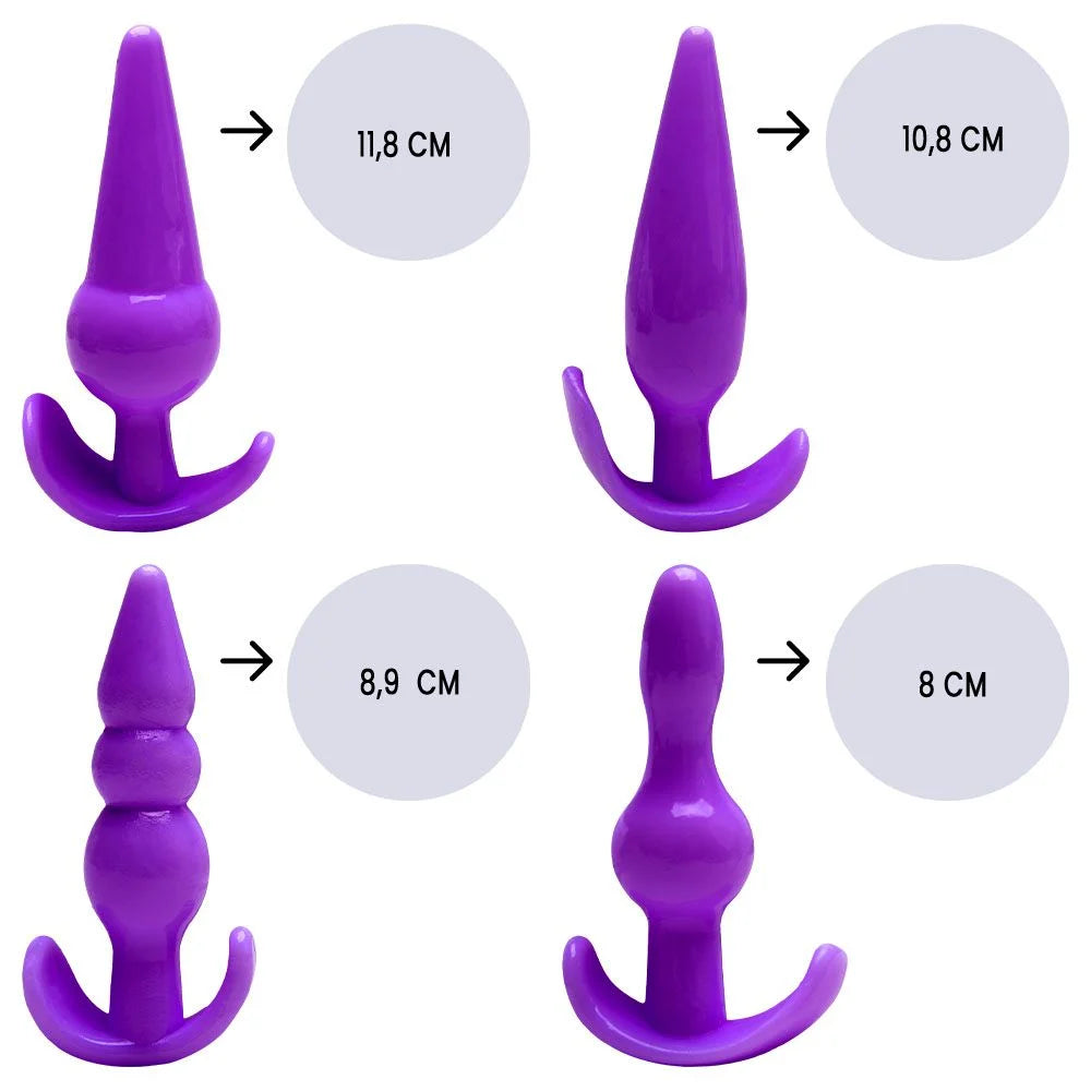 Kit Plug Anal Silicone 4 Unidades Sexy Import