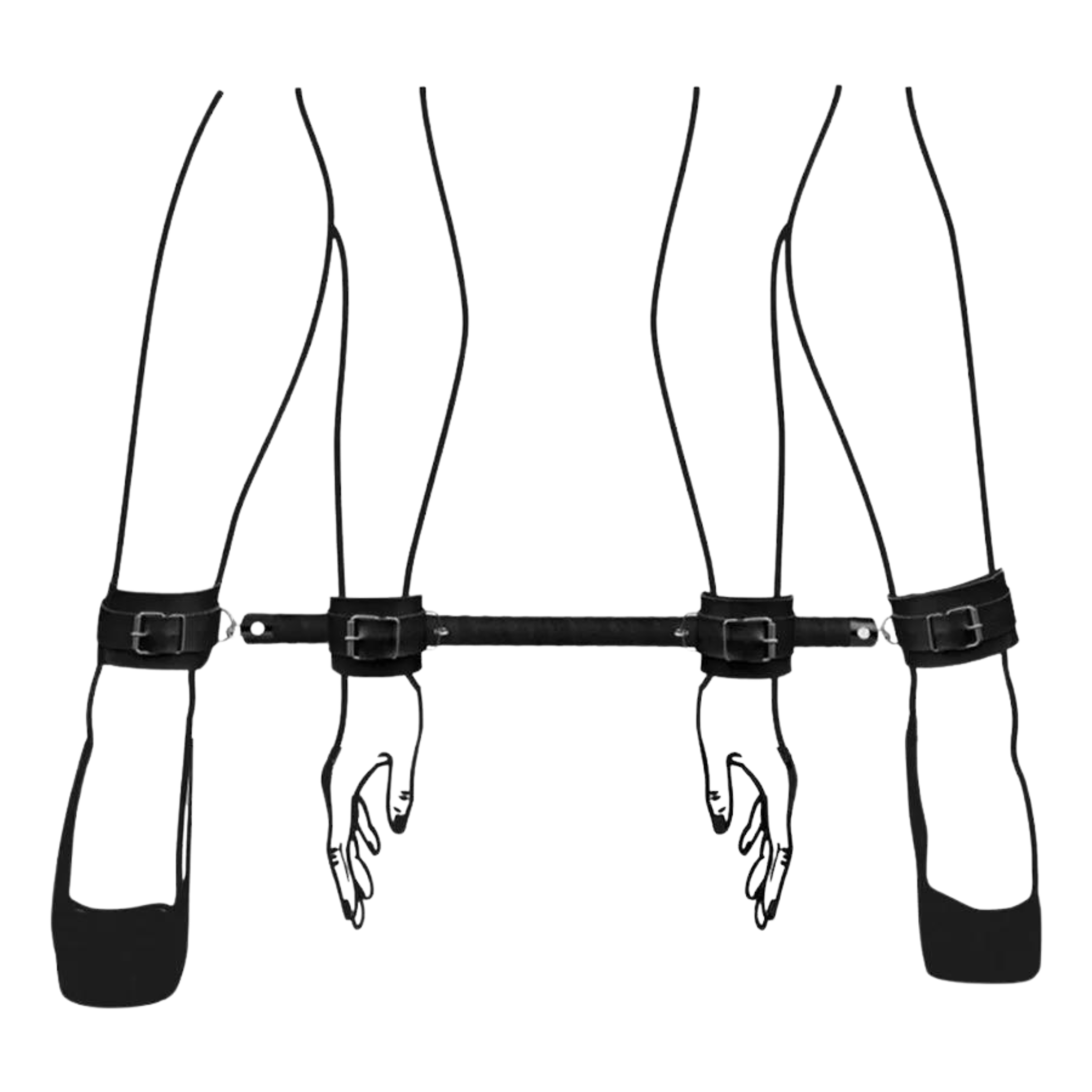 Separador Duo com Algema e Tornozeleira Linha Sado La Pimienta