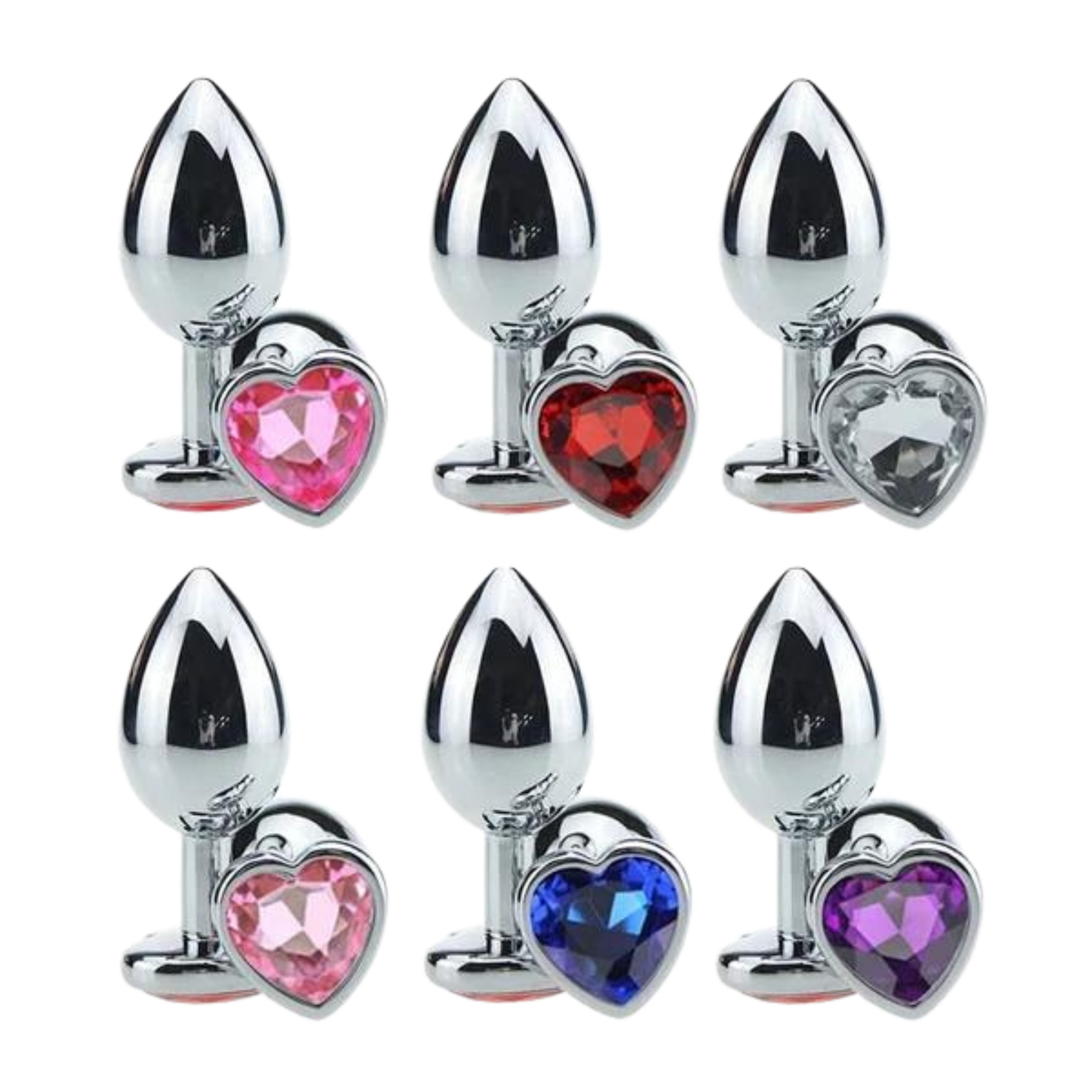 Plug Anal Cônico com Cristal Formato Coração M Sexy Import