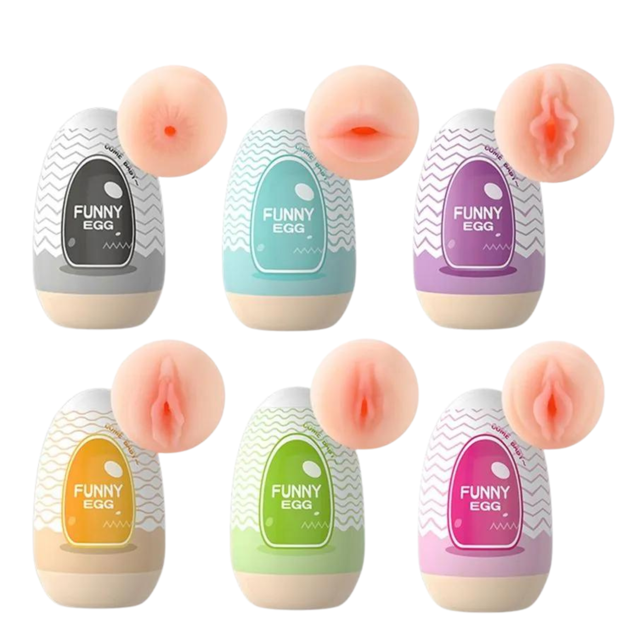 Funny Egg Masturbador Masculino Formato Vagina em Cyberskin Vip Mix