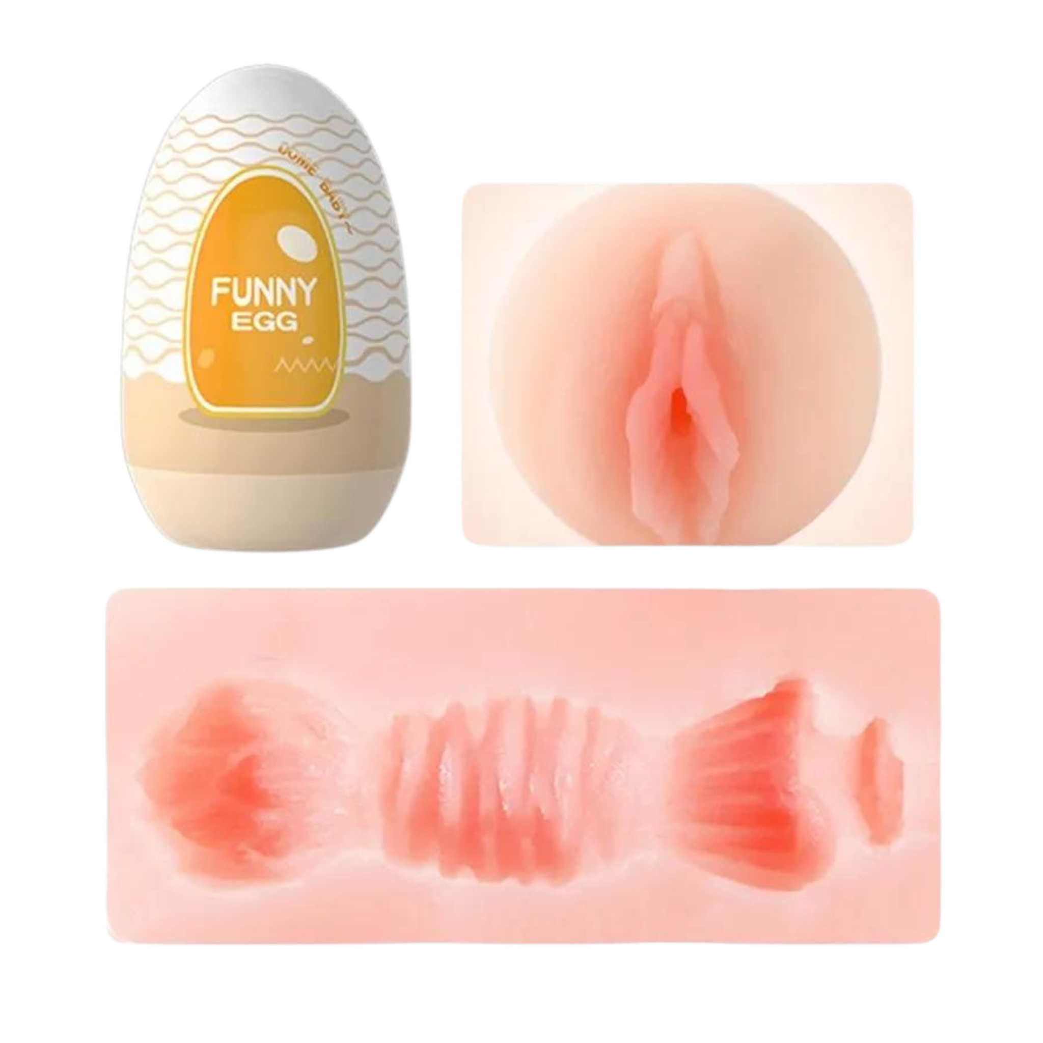 Funny Egg Masturbador Masculino Formato Vagina em Cyberskin Vip Mix