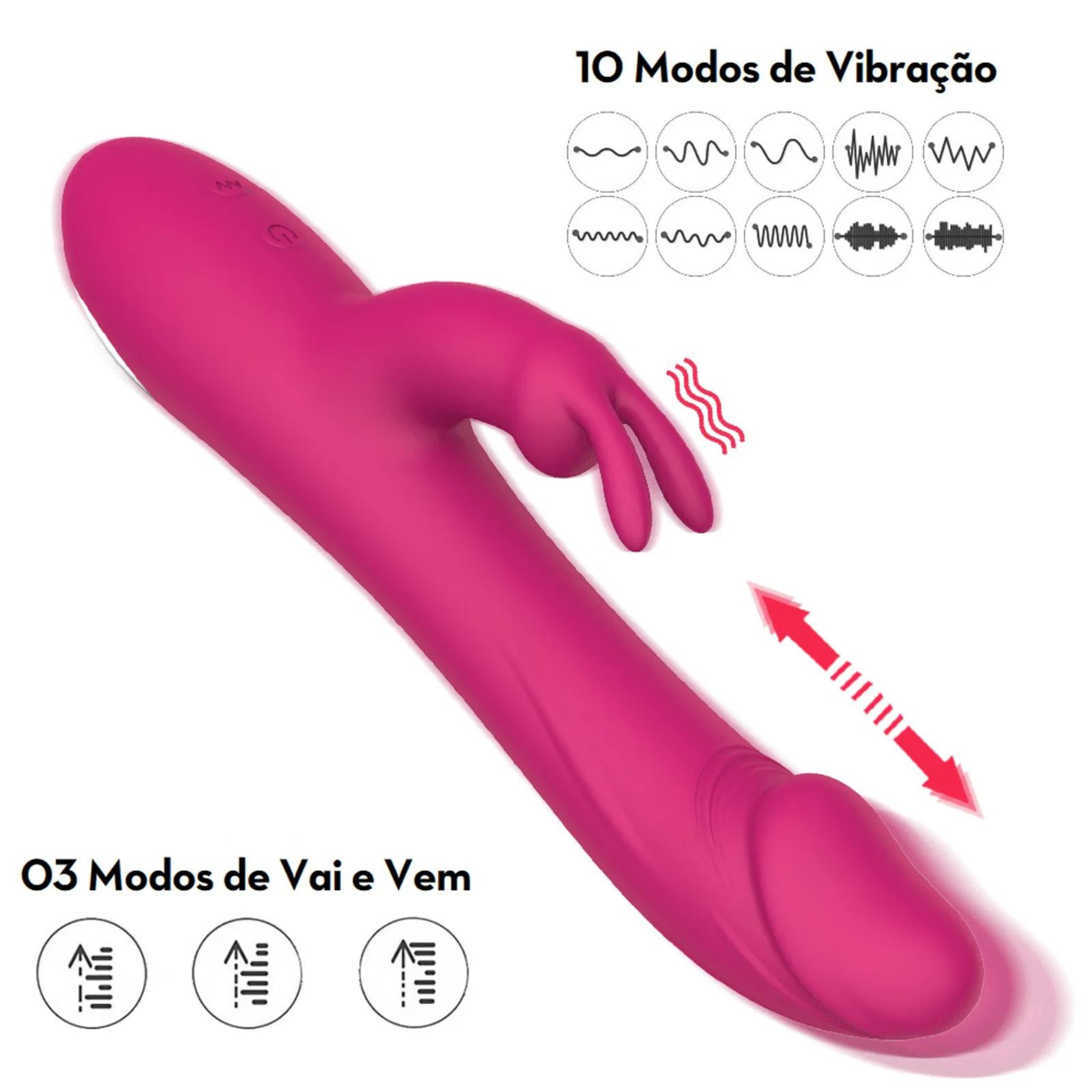 Vibrador Rabbit Rotativo LUXO PURO - Preto
