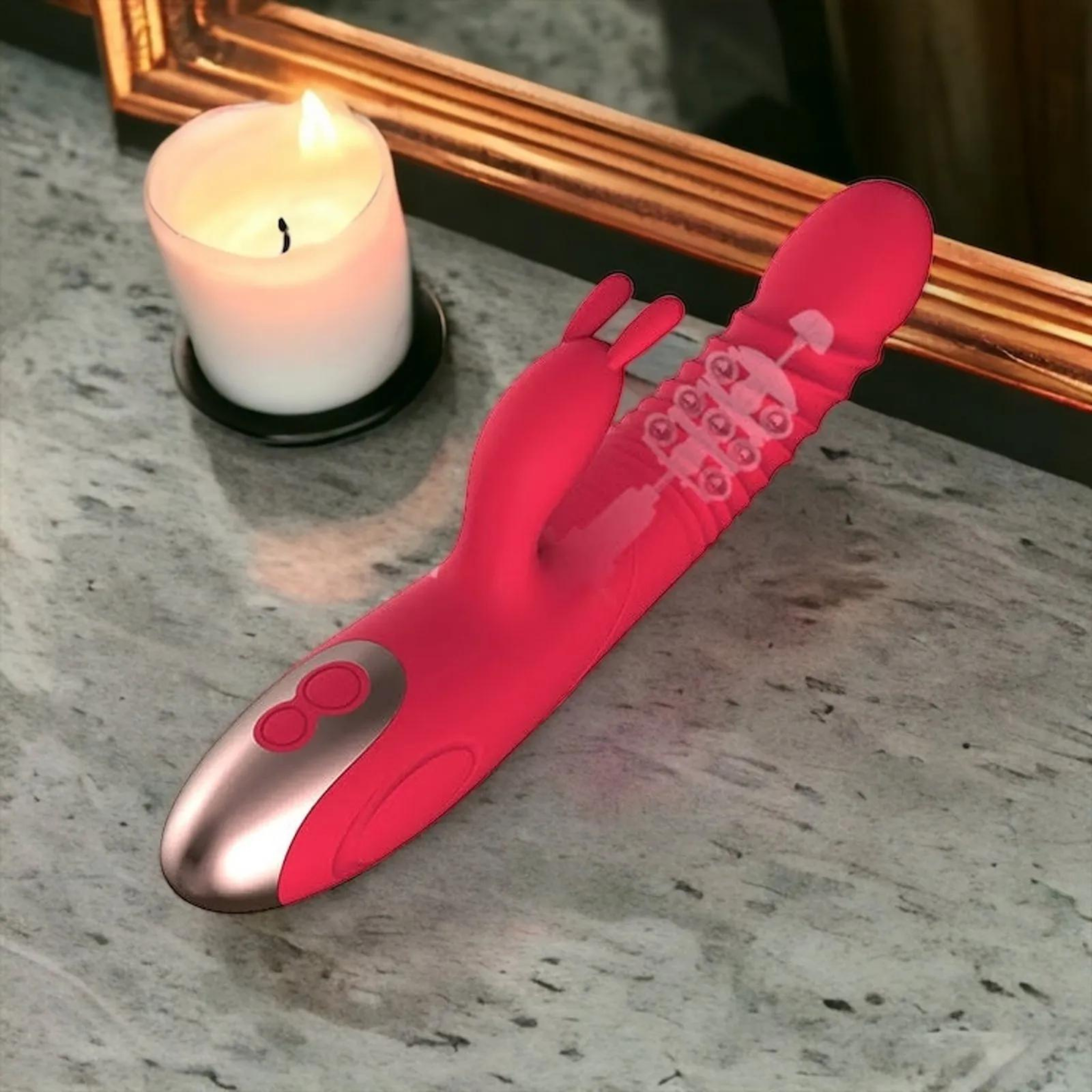 Vibrador Rabbit Rotativo LUXO PURO - Preto