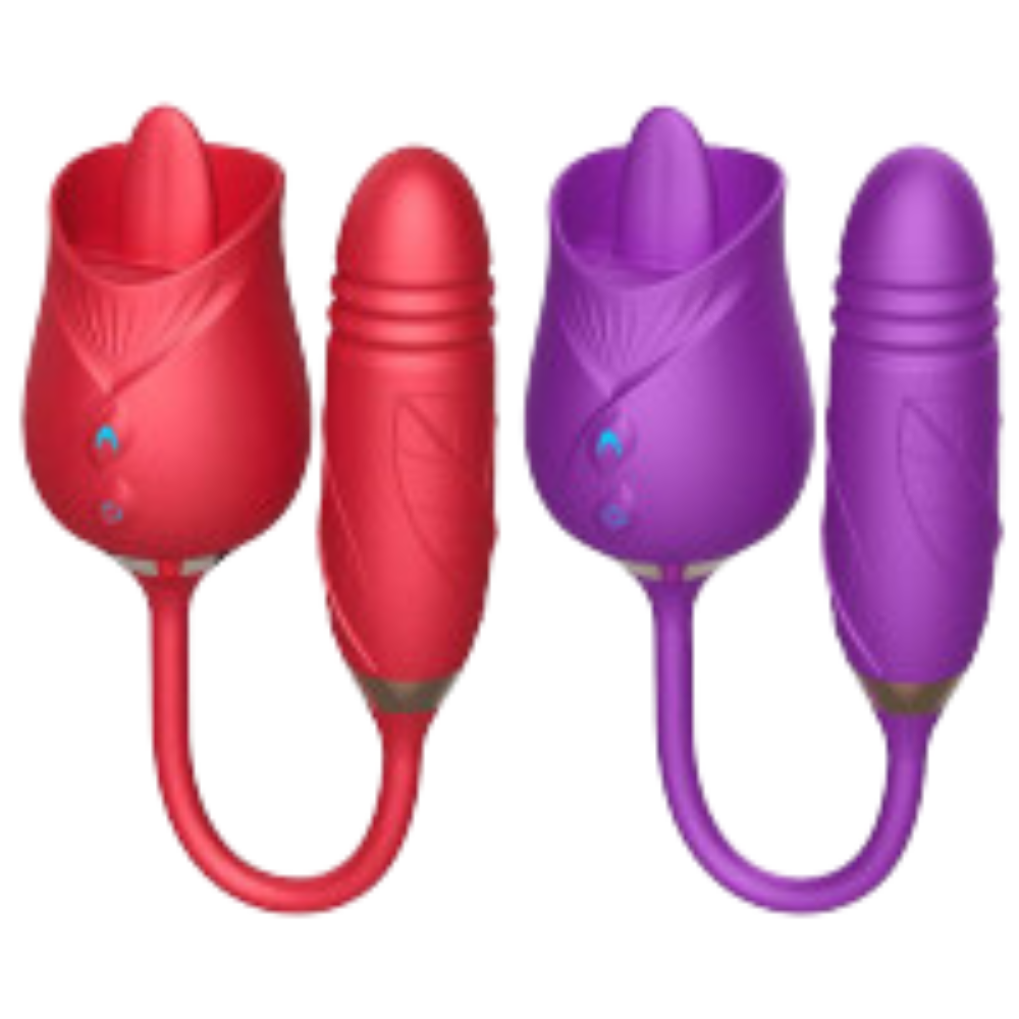 VIBRADOR DUPLO FLEXÍVEL ROSE TWO 10 VIBRAÇÕES VAI E VEM GENERAL IMPORT