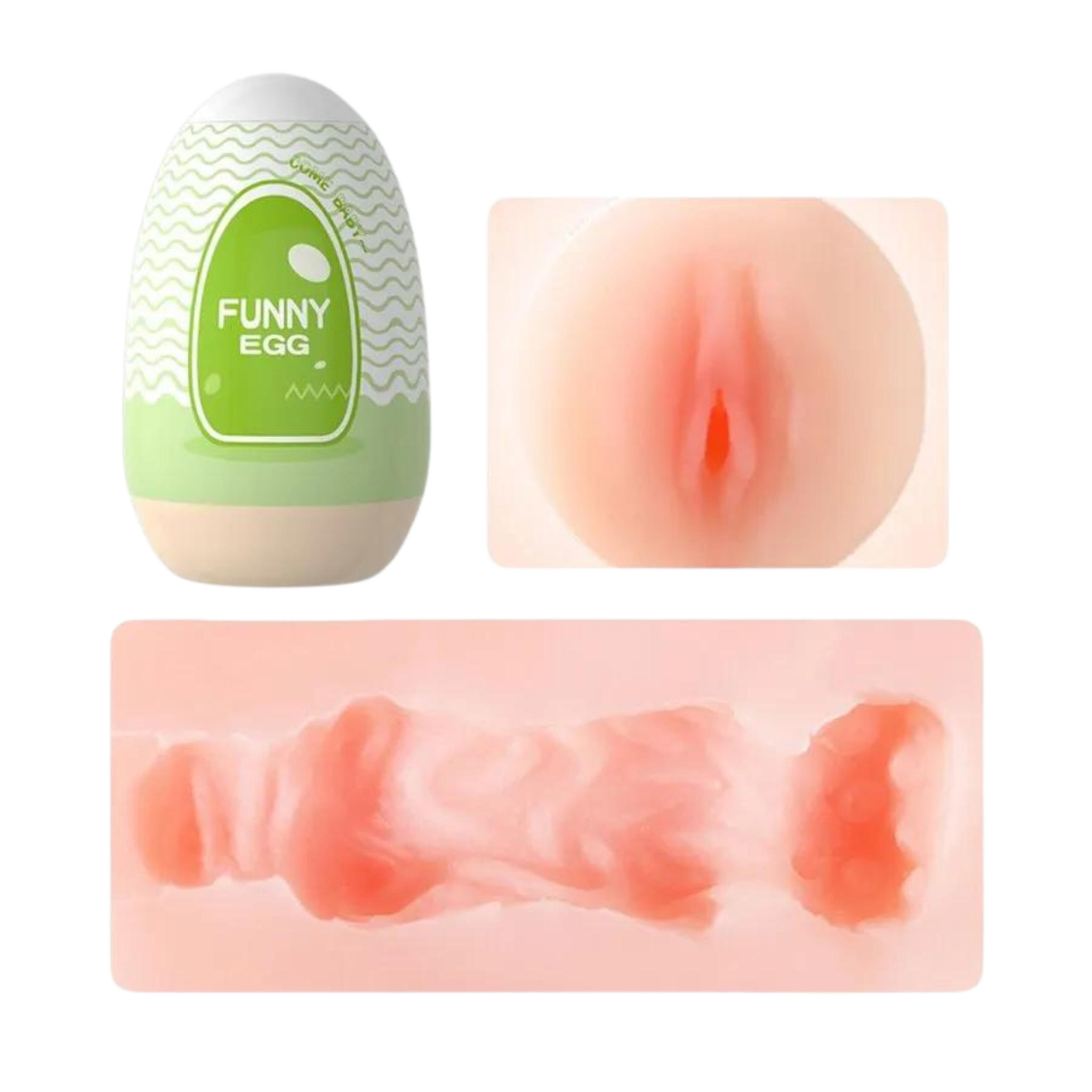 Funny Egg Masturbador Masculino Formato Vagina em Cyberskin Vip Mix