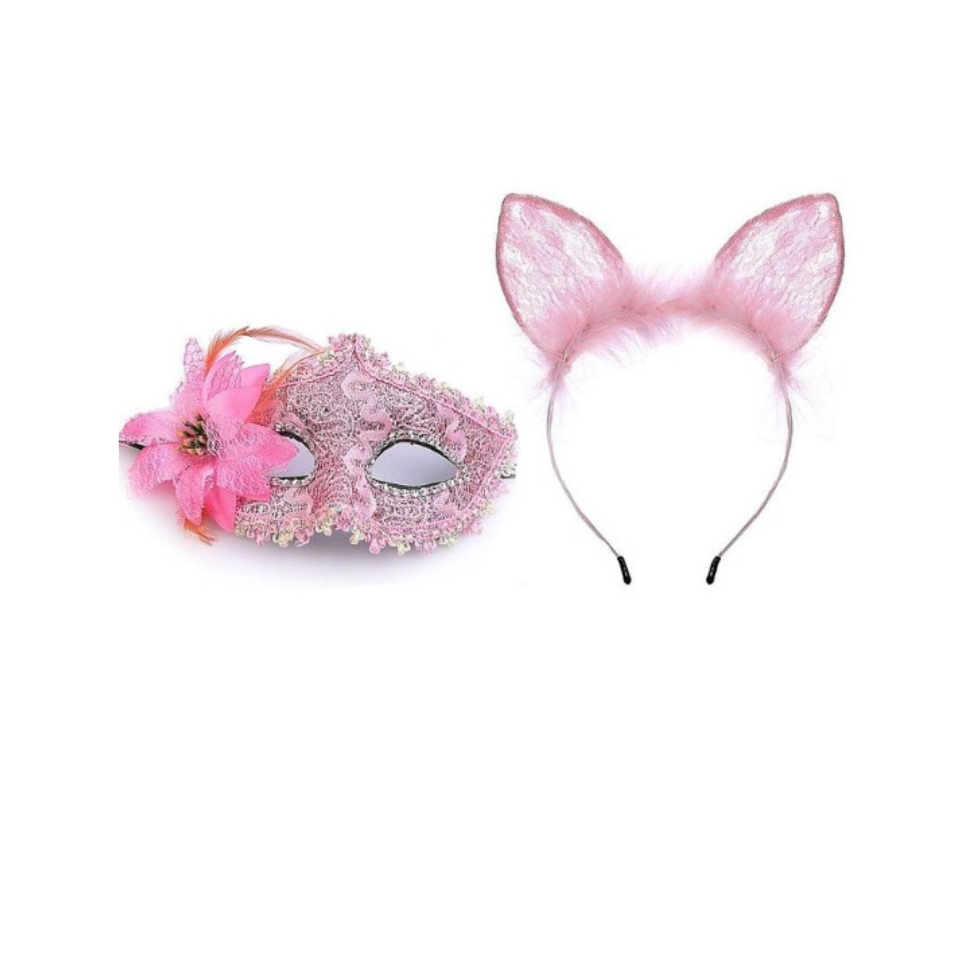 Kit Raposa Tiara Grampos Seios Mordaça Máscara Sexy Import