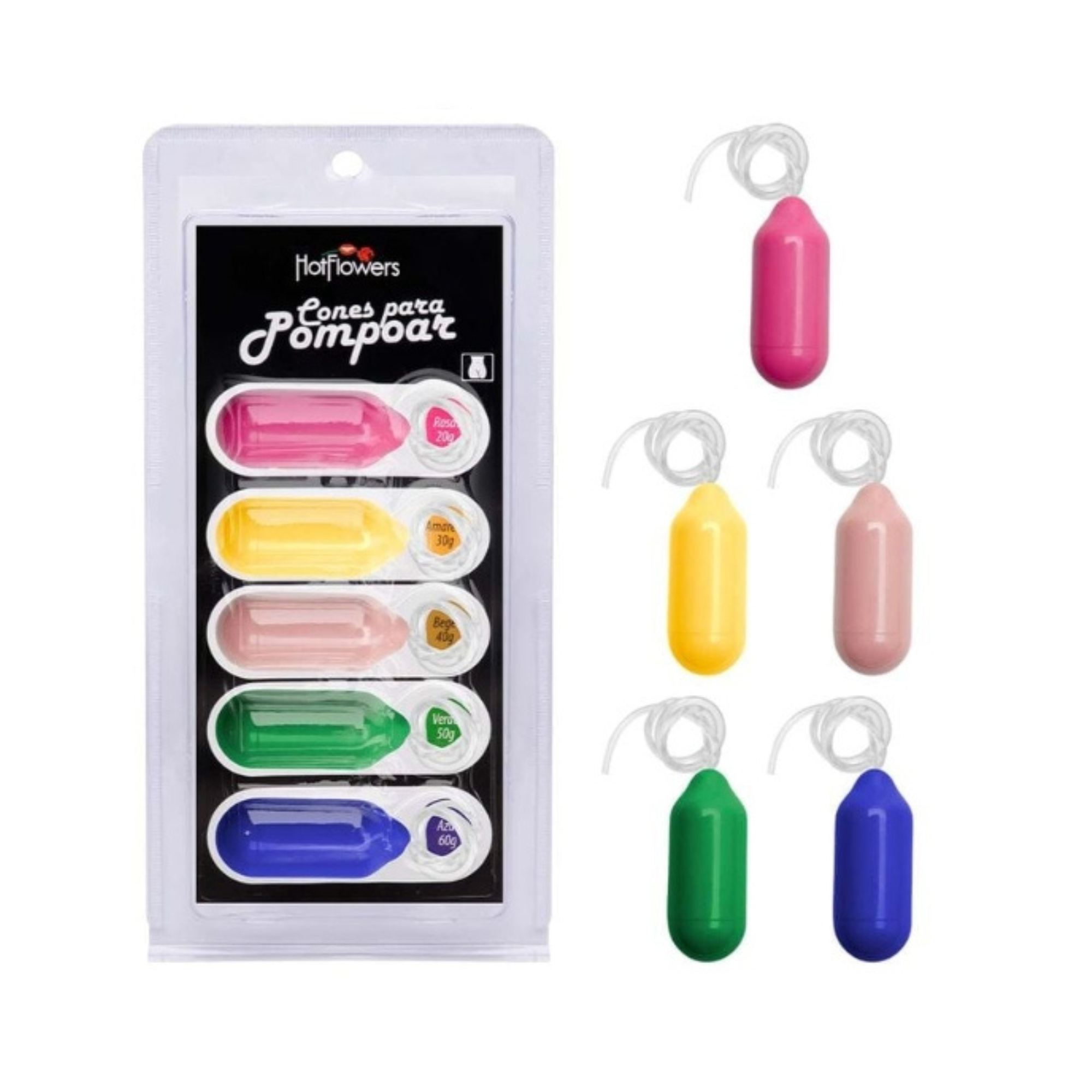 Kit Pompoarismo Com 05 Unidades Hot Flowers