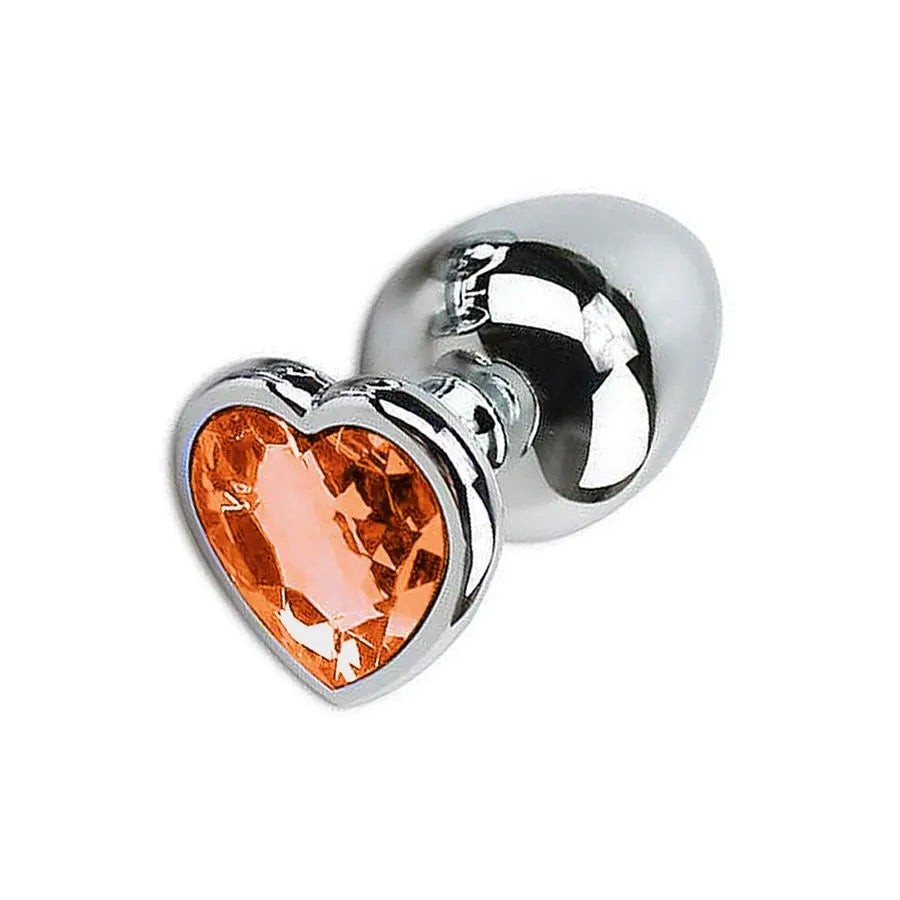 Plug Anal de Aço com Cristal Formato Coração Tamanho G Sexy Import
