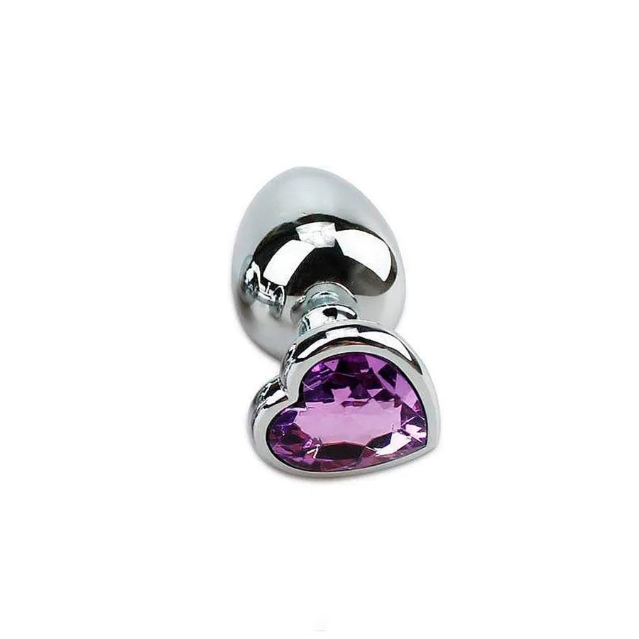 Plug Anal de Aço com Cristal Formato Coração Tamanho G Sexy Import