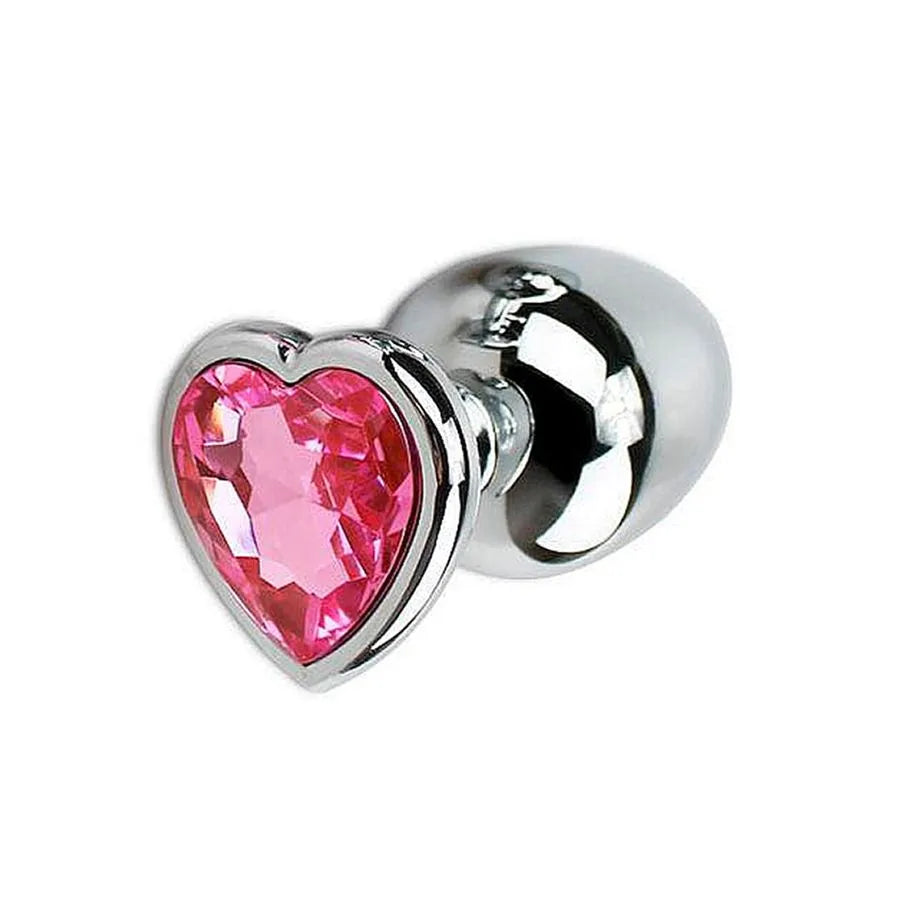 Plug Anal de Aço com Cristal Formato Coração Tamanho G Sexy Import