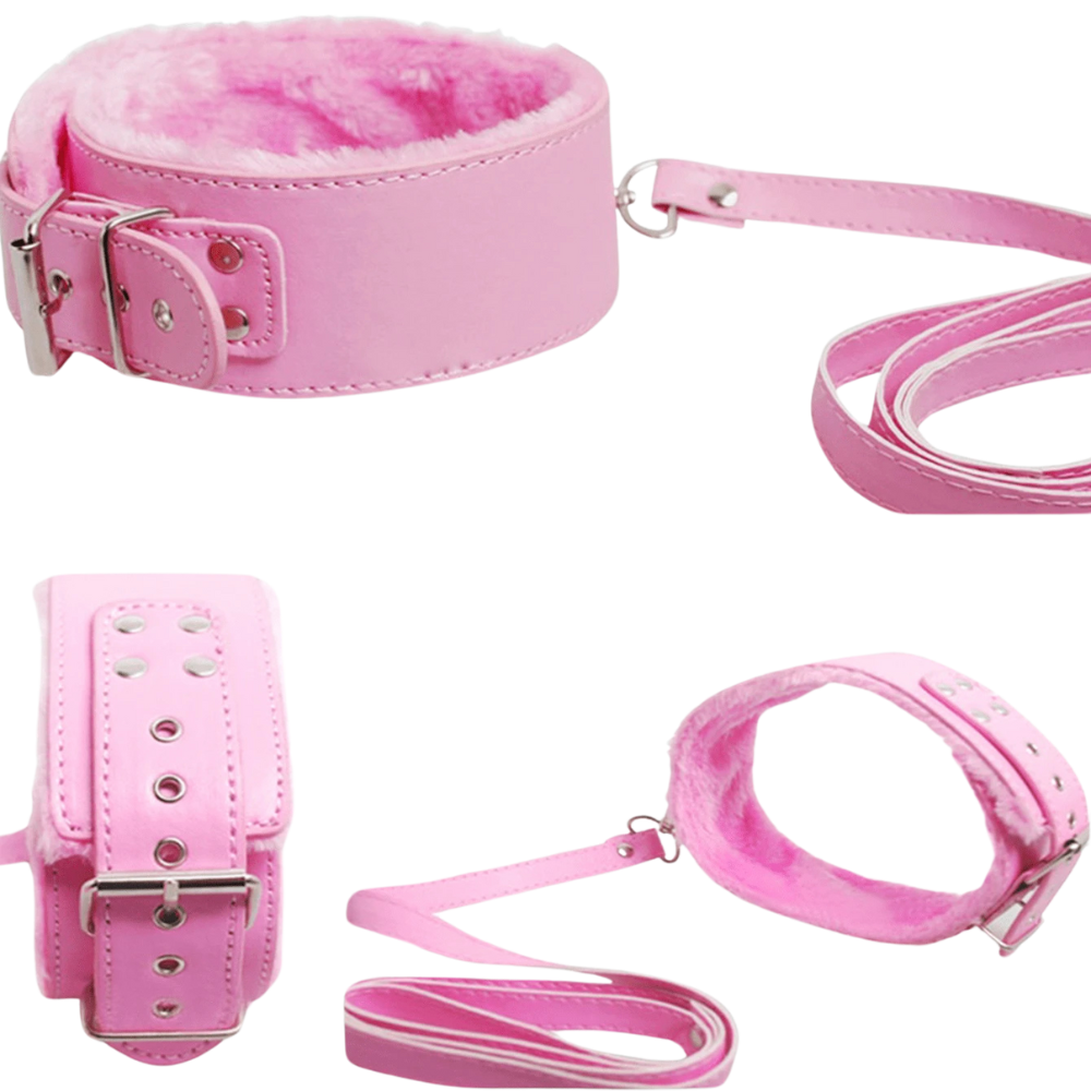 KIT 7 Sados Variados Couro Sintético Fetiche Bondage Bdsm Completo 4 Cores