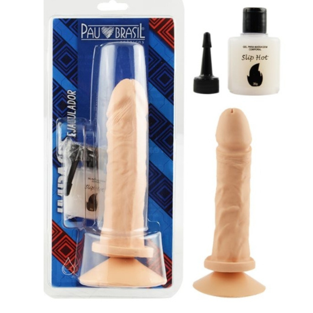 Kit Prótese Ejaculador 16 X 3,2Cm Com Lubrificante Pau Brasil