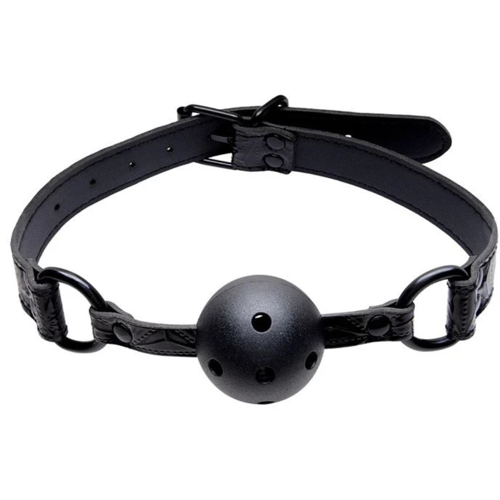Mordaça Couro Com Bola Sexy Import