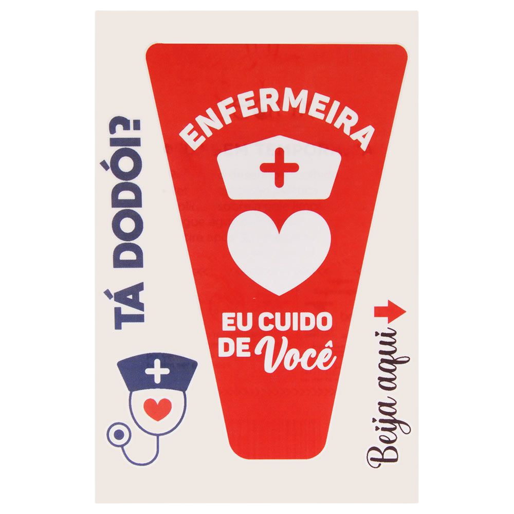 Enfermeira Tatuagem Temporária 10 X 14Cm Sedux