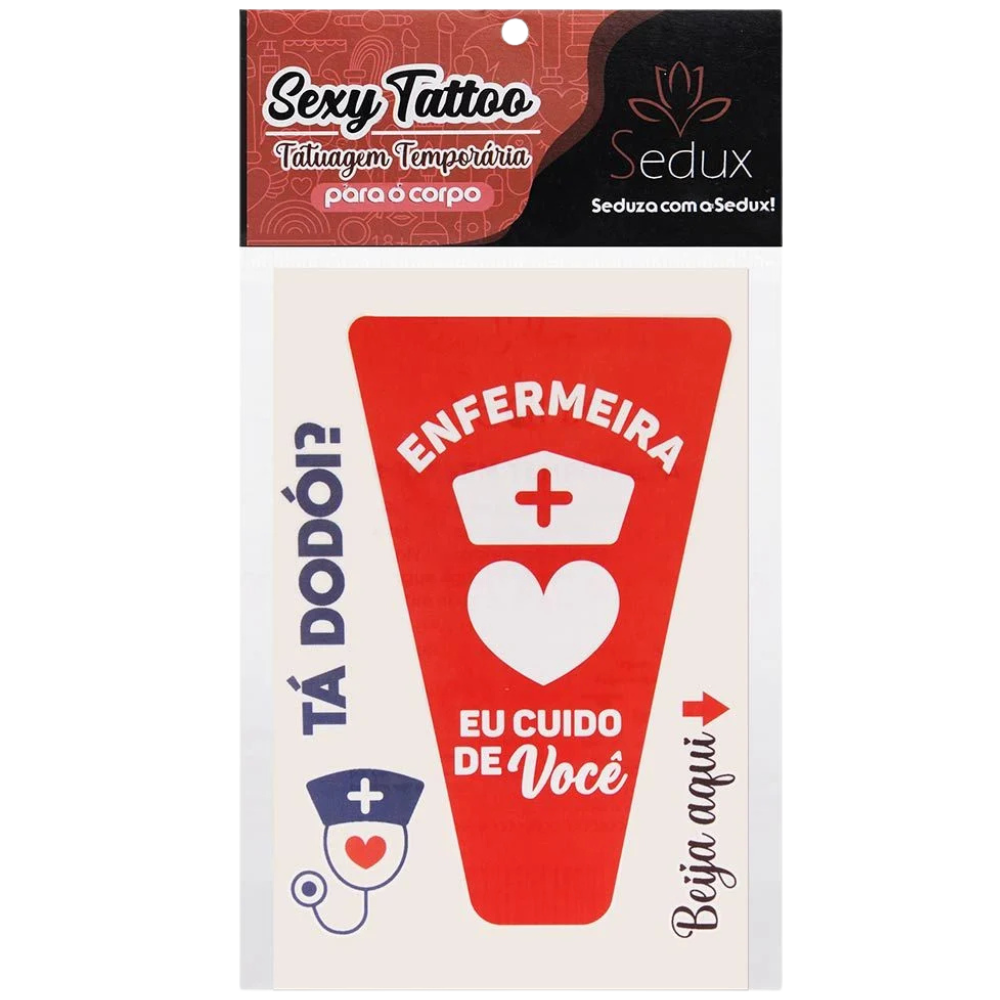 Enfermeira Tatuagem Temporária 10 X 14Cm Sedux