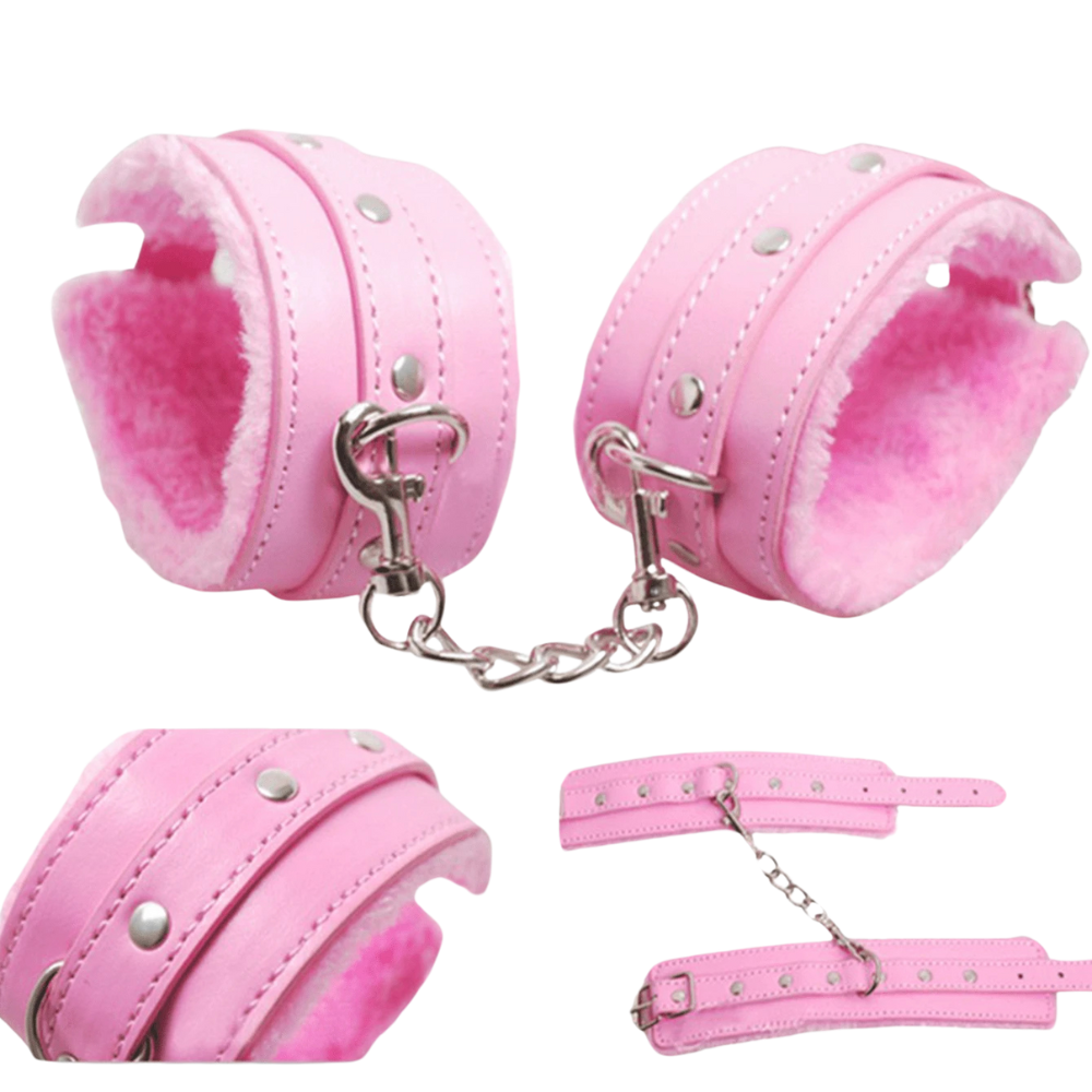 KIT 7 Sados Variados Couro Sintético Fetiche Bondage Bdsm Completo 4 Cores