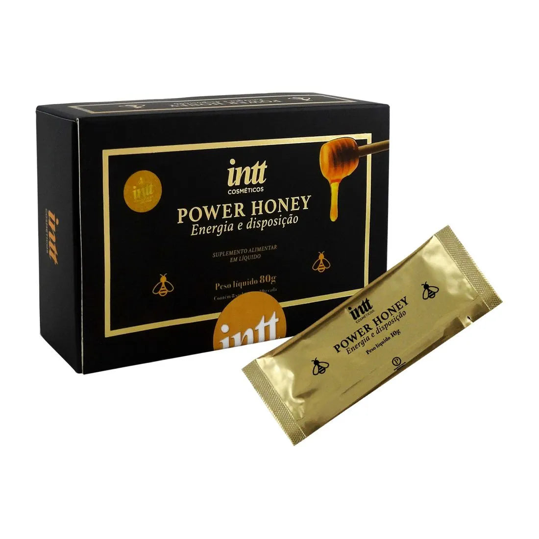 Power Honey Energia e Disposição Suplemento Alimentar Liquido Unissex em Sachê 10g Intt