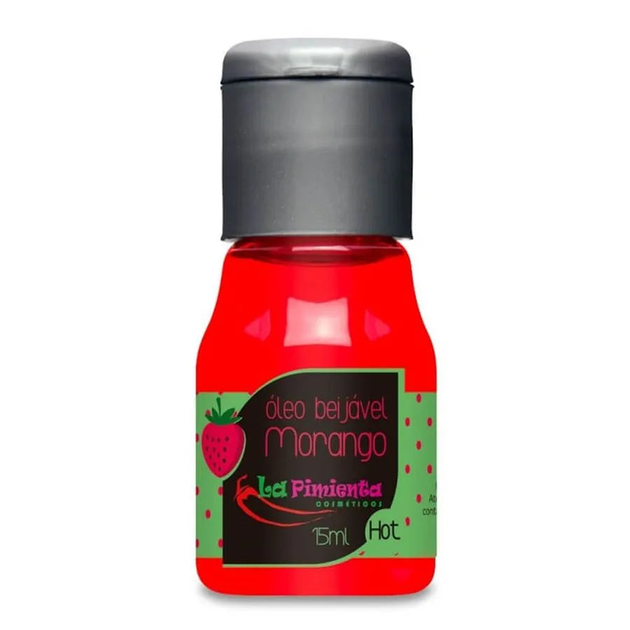 Óleo Beijável para Massagem Hot de Chiclete ou Morango 15ml La Pimienta