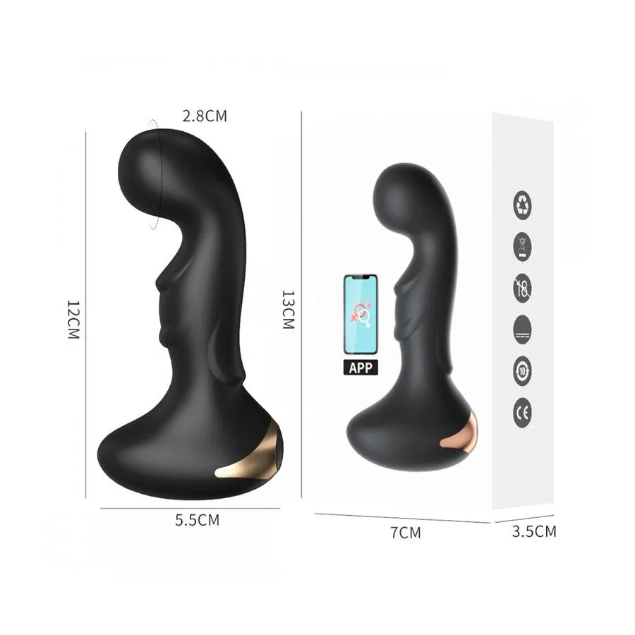 Plug Anal com Ponta Levemente Curvada com 10 Modos de Vibrações Controle via App Vip Mix
