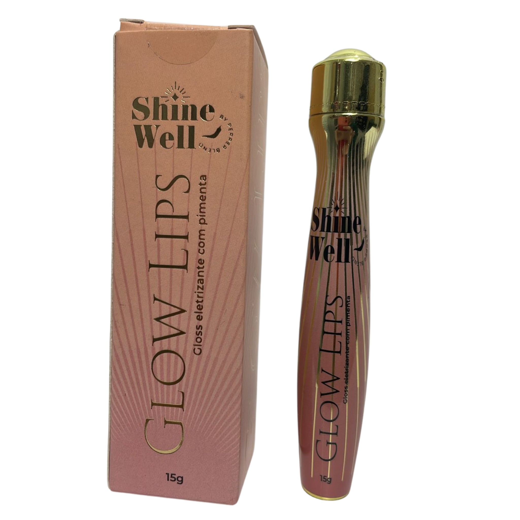Glow Lips Bala Líquida Gloss 15g Linha Shine Well Pepper Blend