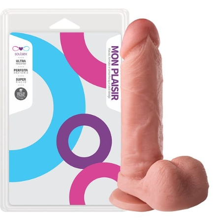 Prótese Maciça Realística Com Ventosa 19 X 4,5Cm Soulsex