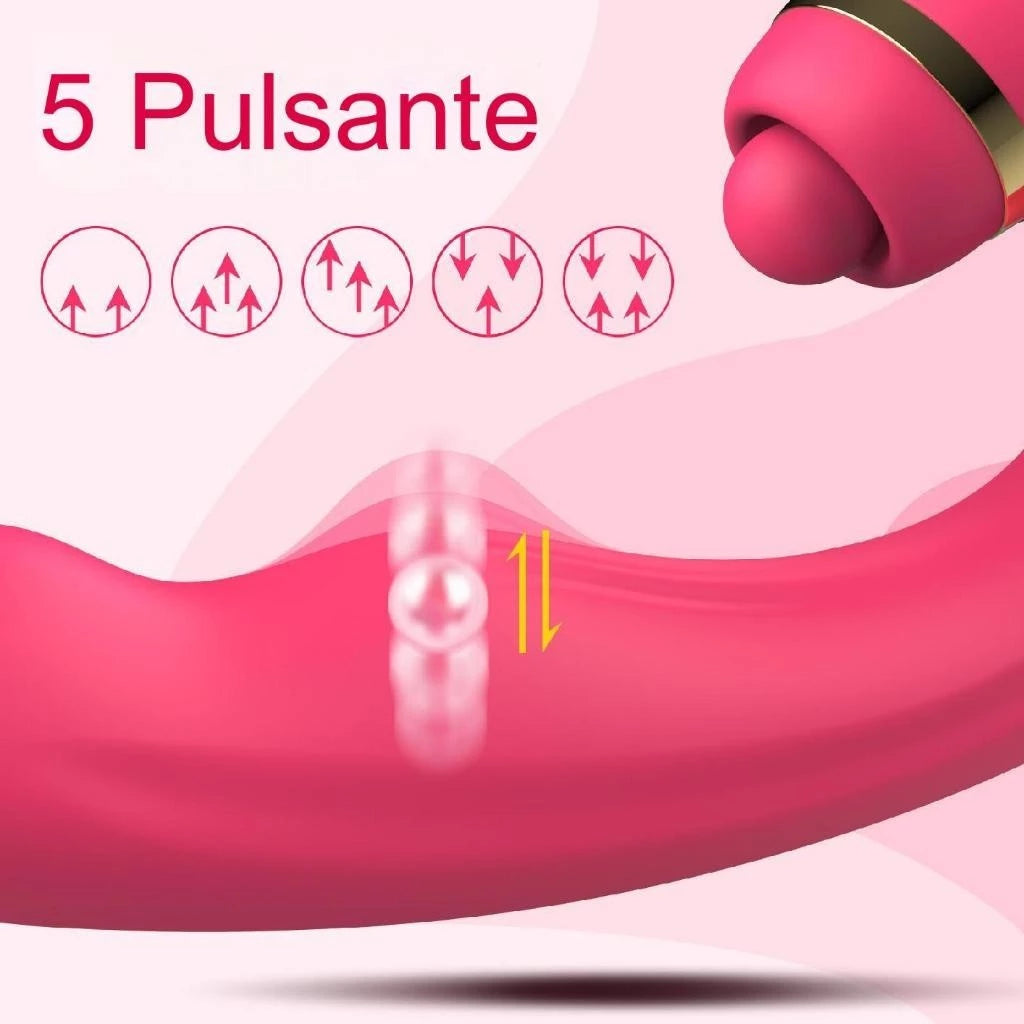 Vibrador Clitóris Ponto G Recarregável Multifuncional 3 Em 1 Sugador Com Pulsação Sex Shop T039