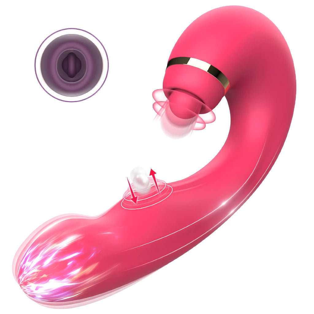 Vibrador Clitóris Ponto G Recarregável Multifuncional 3 Em 1 Sugador Com Pulsação Sex Shop T039